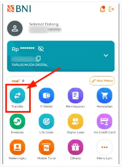 Menu Transfer BNI Mobile Banking