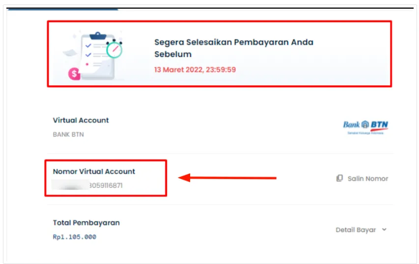 Kode VA Bank BTN